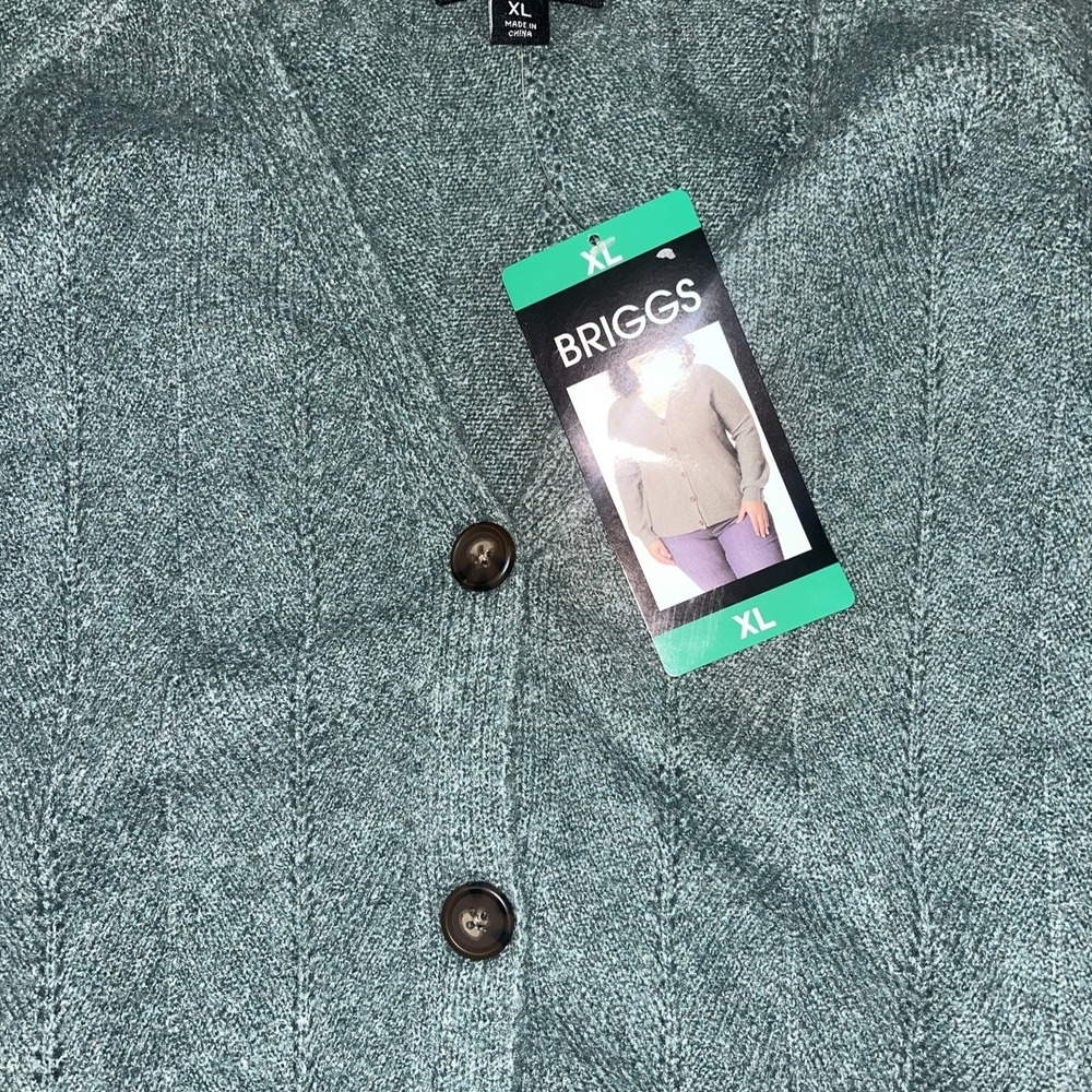 Briggs Ladies' Cardigan, Green, XL - Picture 2 of 2